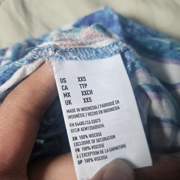 AMERICAN EAGLE Tropical Blue Soft Shorts Hawaiian Floral XXS AE - Picture 6 of 7